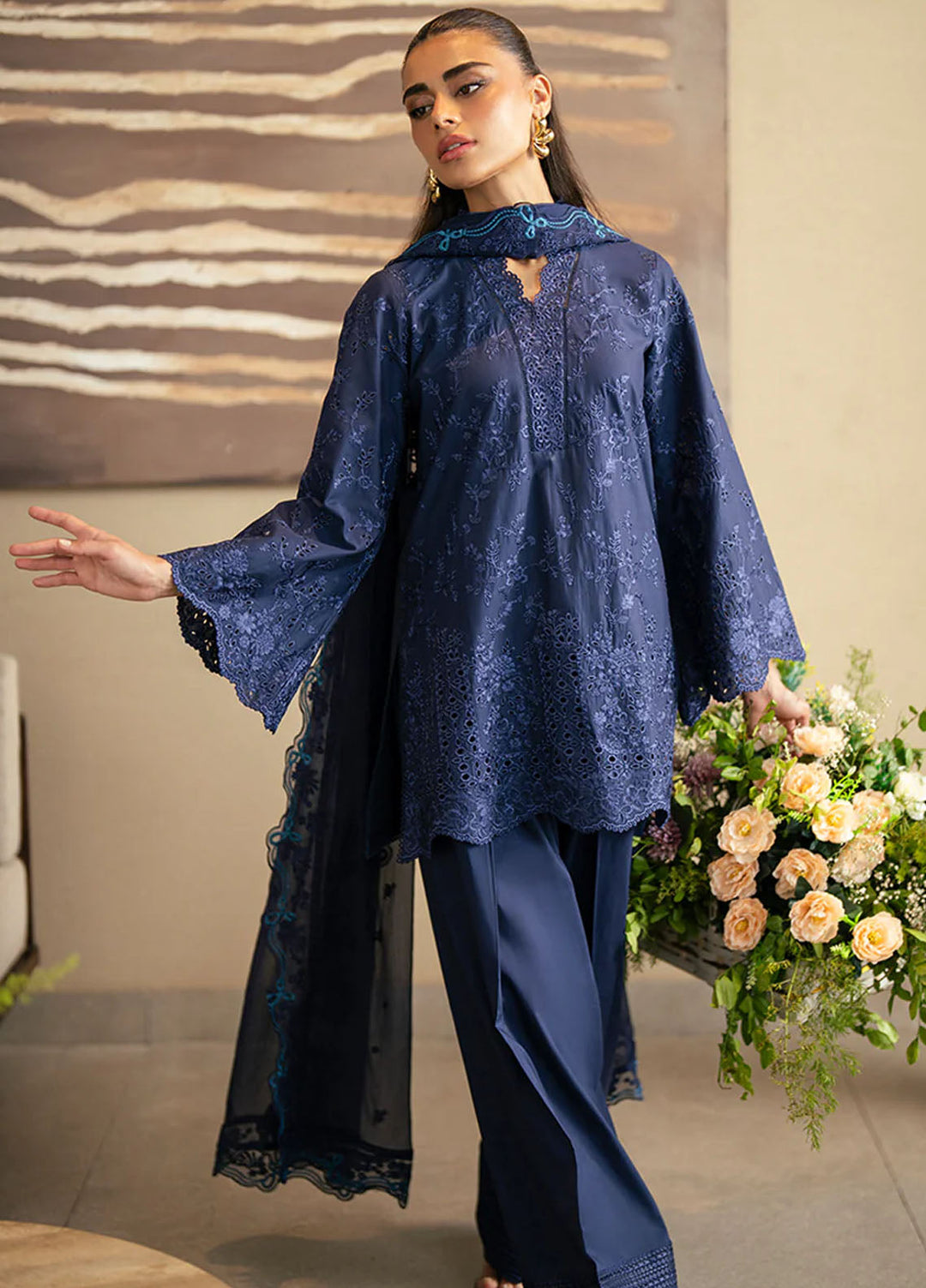 Azure Embroidered Lawn Suits Unstitched 3 Piece AZU25LL Sapphire Veil - Summer Collection