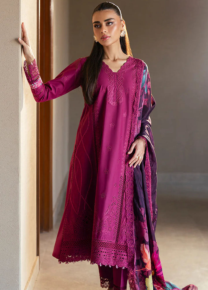 Azure Embroidered Lawn Suits Unstitched 3 Piece AZU25LL Wine Mirage - Summer Collection