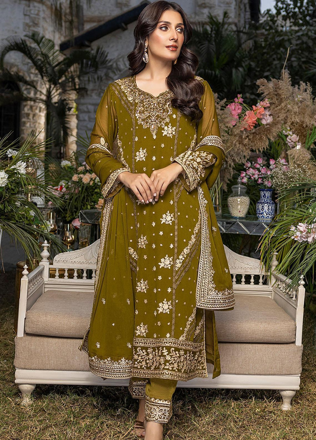 Azure Embroidered Chiffon Suits Unstitched 3 Piece AZU23L AS-100 Eden Glow - Luxury Collection