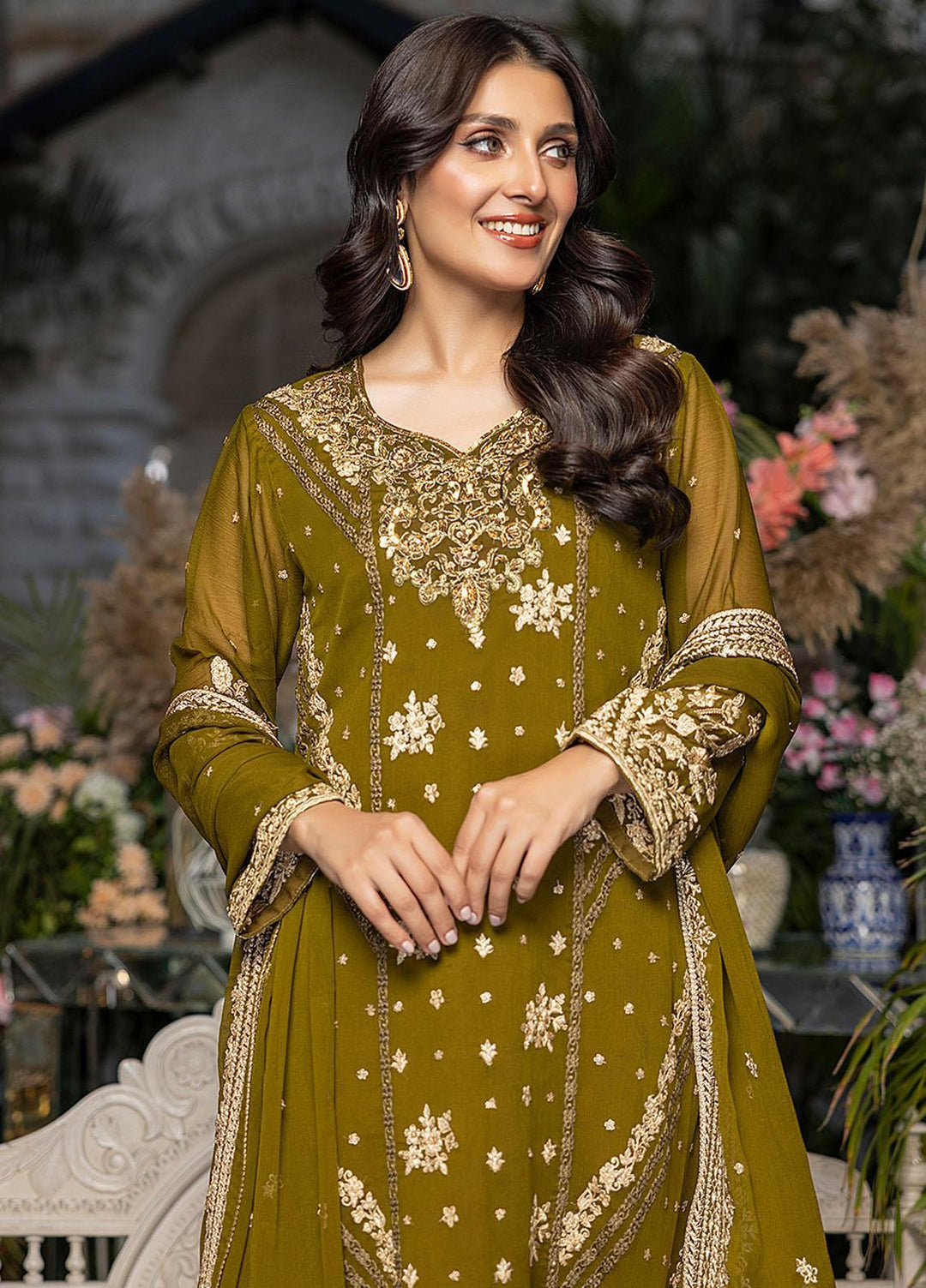 Azure Embroidered Chiffon Suits Unstitched 3 Piece AZU23L AS-100 Eden Glow - Luxury Collection