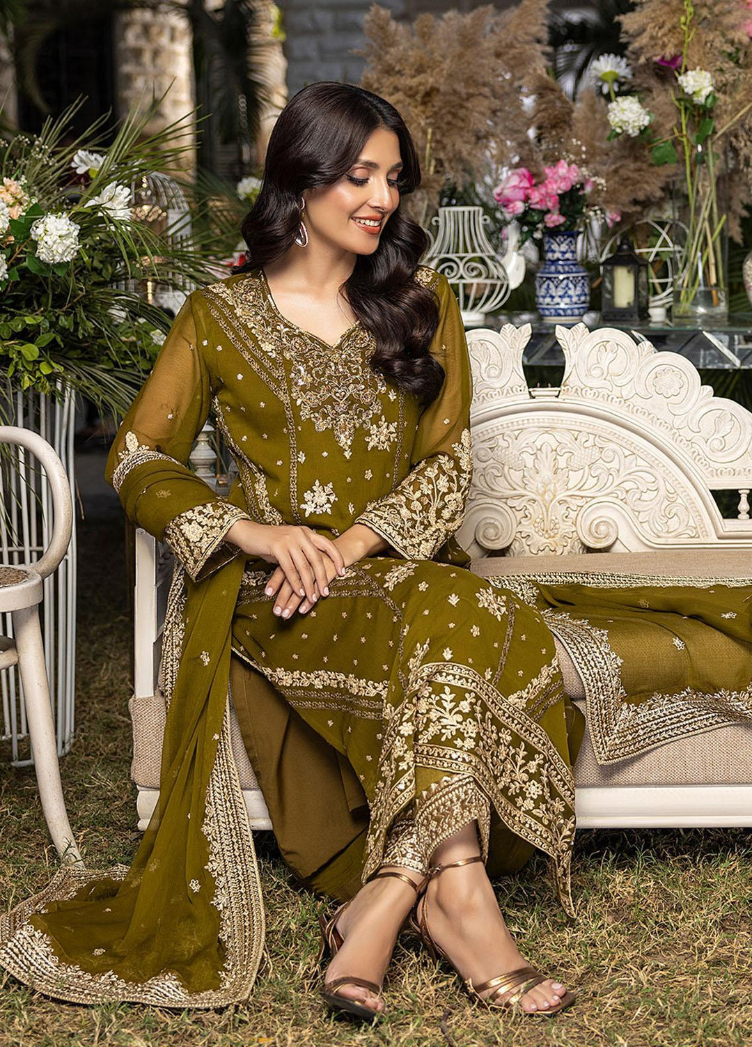 Azure Embroidered Chiffon Suits Unstitched 3 Piece AZU23L AS-100 Eden Glow - Luxury Collection