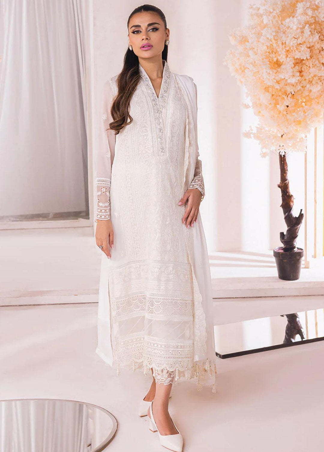 Azure Embroidered  Suits Unstitched 4 Piece AZU23LE Jasmine - Luxury Collection