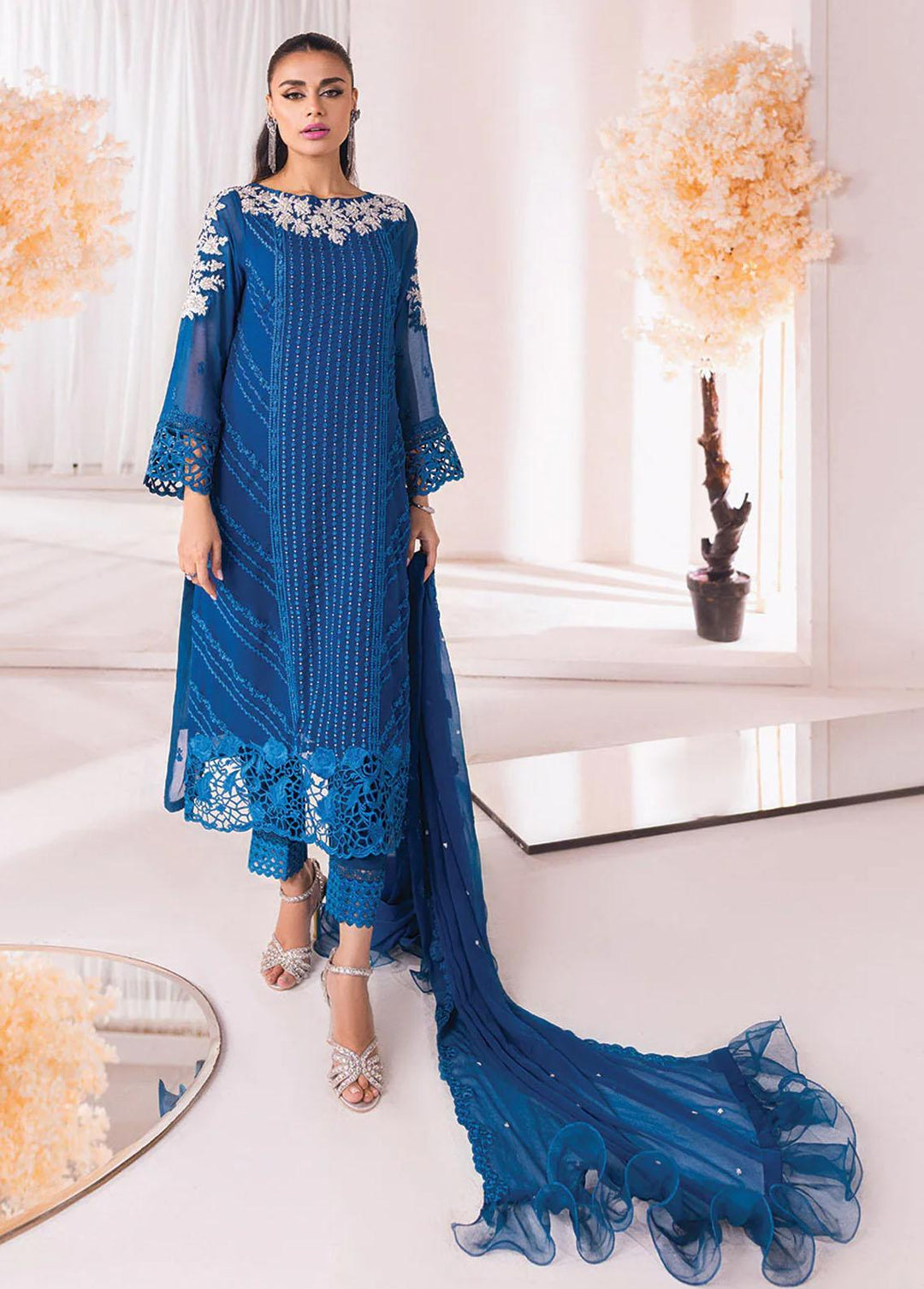 Azure Embroidered  Suits Unstitched 4 Piece AZU23LE Mystic Jewel - Luxury Collection