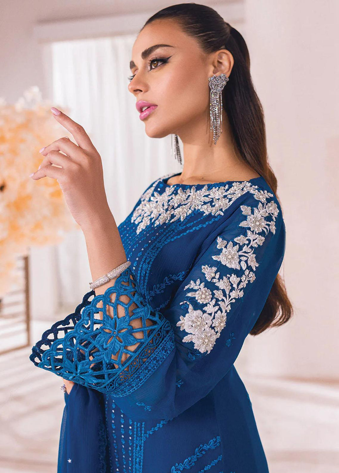 Azure Embroidered  Suits Unstitched 4 Piece AZU23LE Mystic Jewel - Luxury Collection