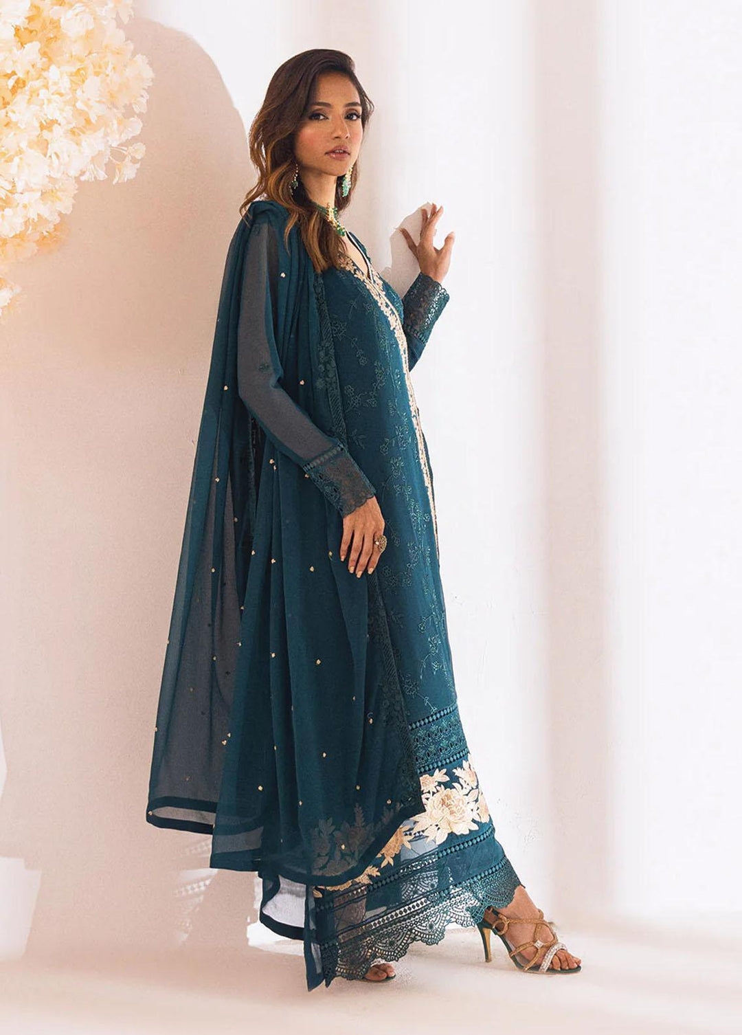 Azure Embroidered  Suits Unstitched 4 Piece AZU23LE Royal Meadow - Luxury Collection