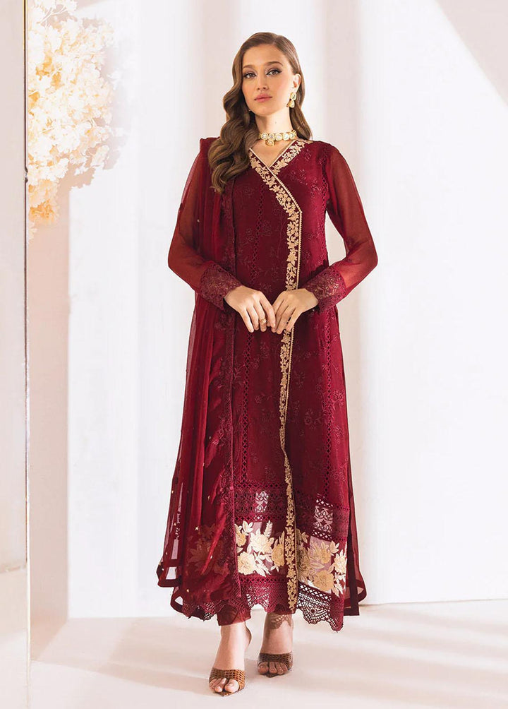 Azure Embroidered  Suits Unstitched 4 Piece AZU23LE Tempting Berry - Luxury Collection