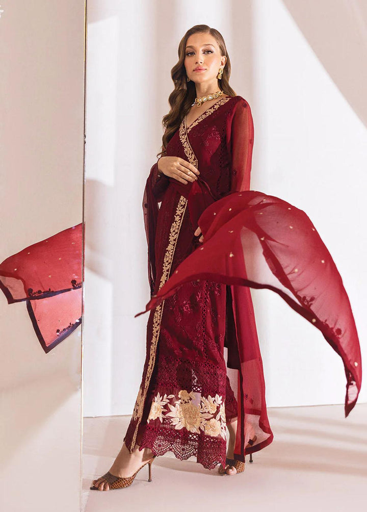 Azure Embroidered  Suits Unstitched 4 Piece AZU23LE Tempting Berry - Luxury Collection