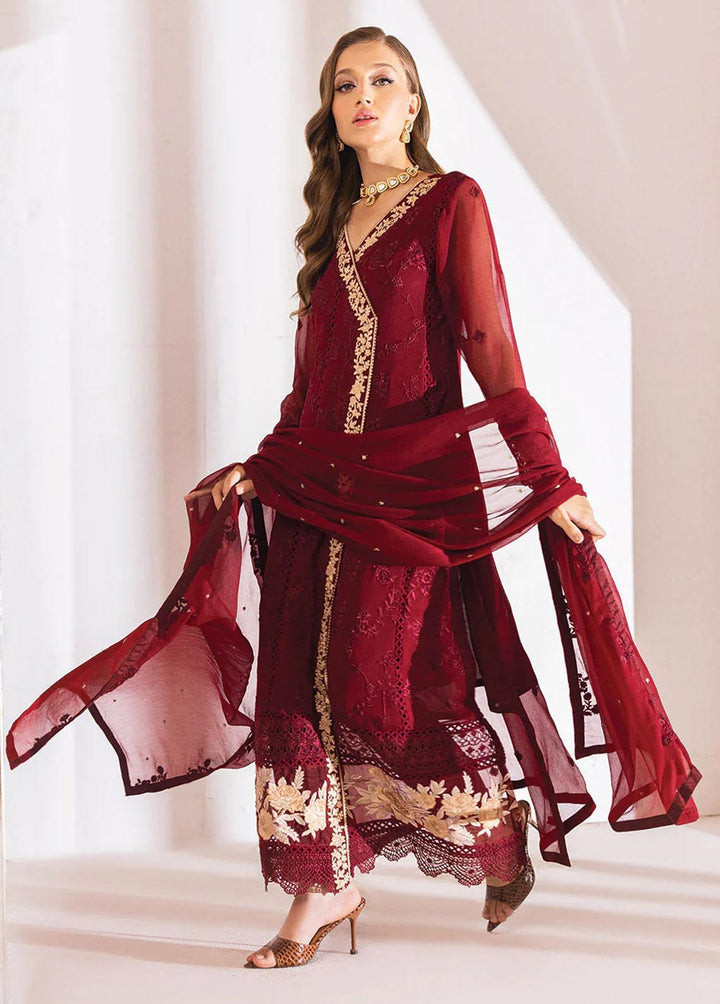 Azure Embroidered  Suits Unstitched 4 Piece AZU23LE Tempting Berry - Luxury Collection