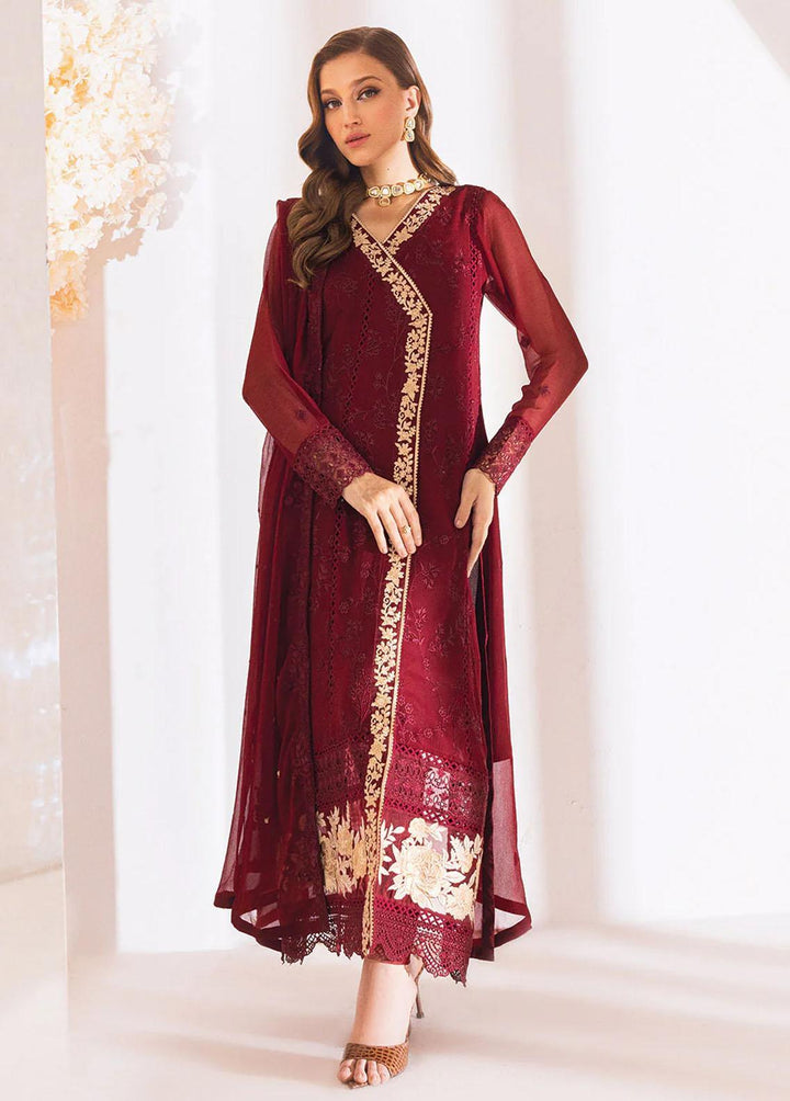 Azure Embroidered  Suits Unstitched 4 Piece AZU23LE Tempting Berry - Luxury Collection