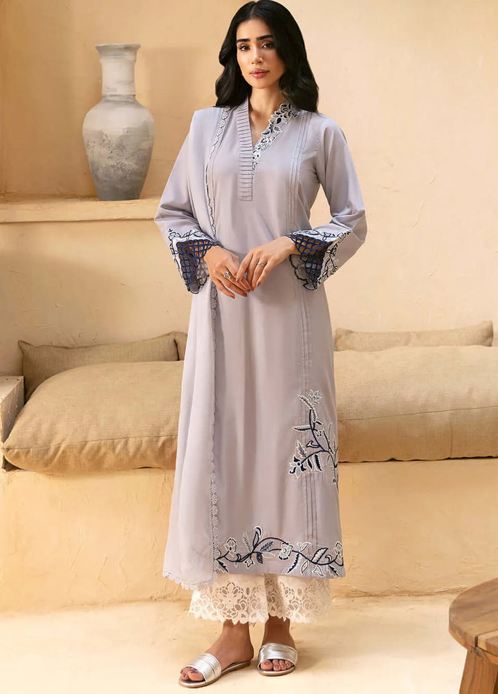 Azure Pret Embroidered Bamber Silk 3 Piece Suit Cloud Couture
