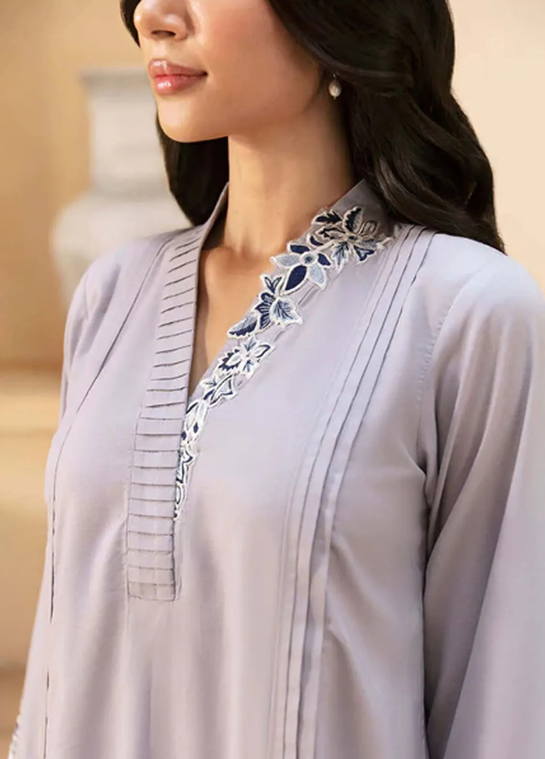 Azure Pret Embroidered Bamber Silk 3 Piece Suit Cloud Couture