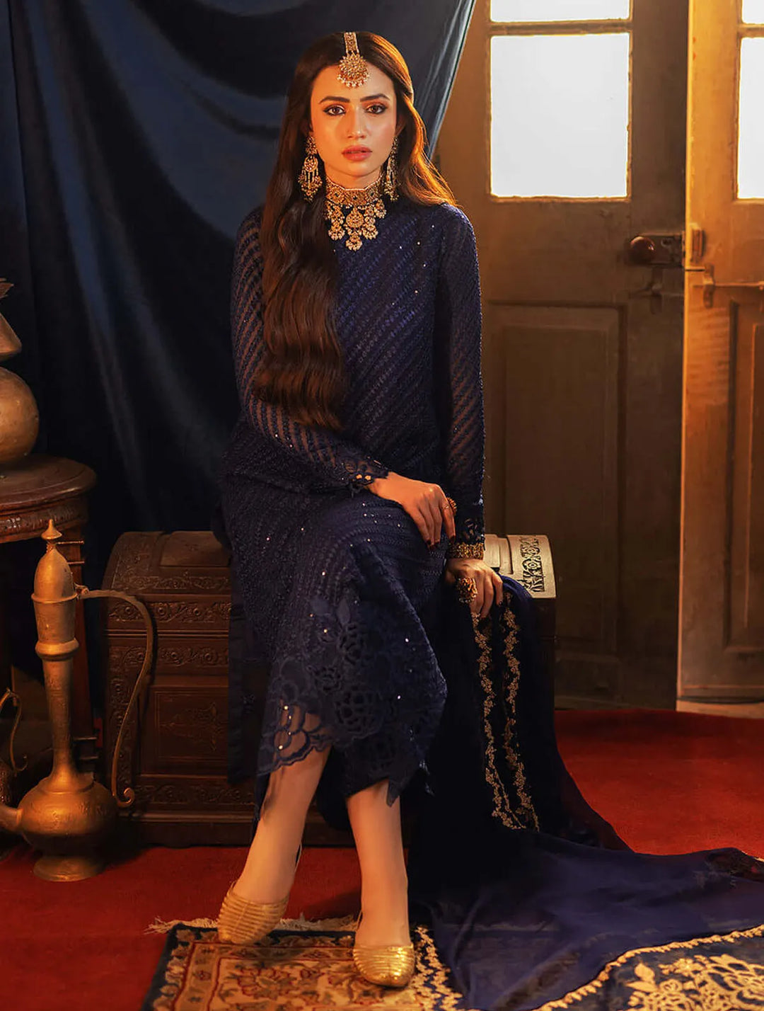 Azure Pret Embroidered Chiffon 3 Piece Suit Aqua Serene