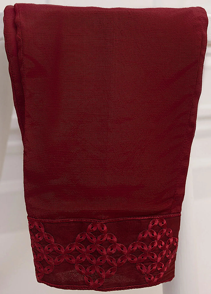 Azure Pret Embroidered Chiffon 3 Piece Suit Deep Claret