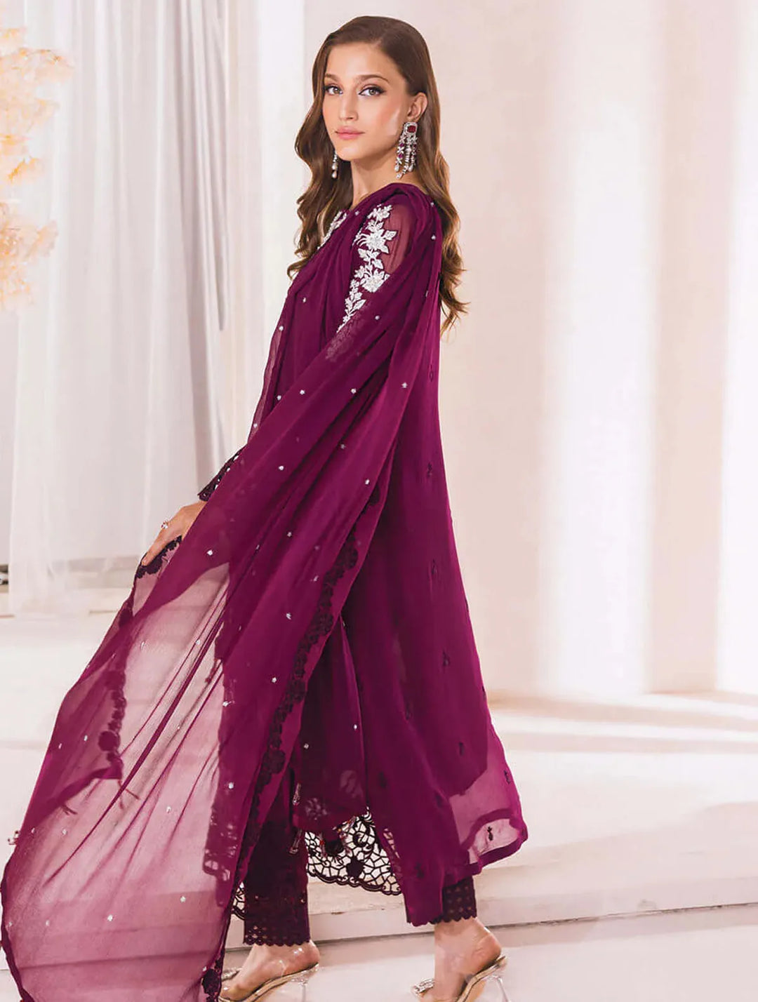 Azure Pret Embroidered Chiffon 3 Piece Suit Dreamy Glint