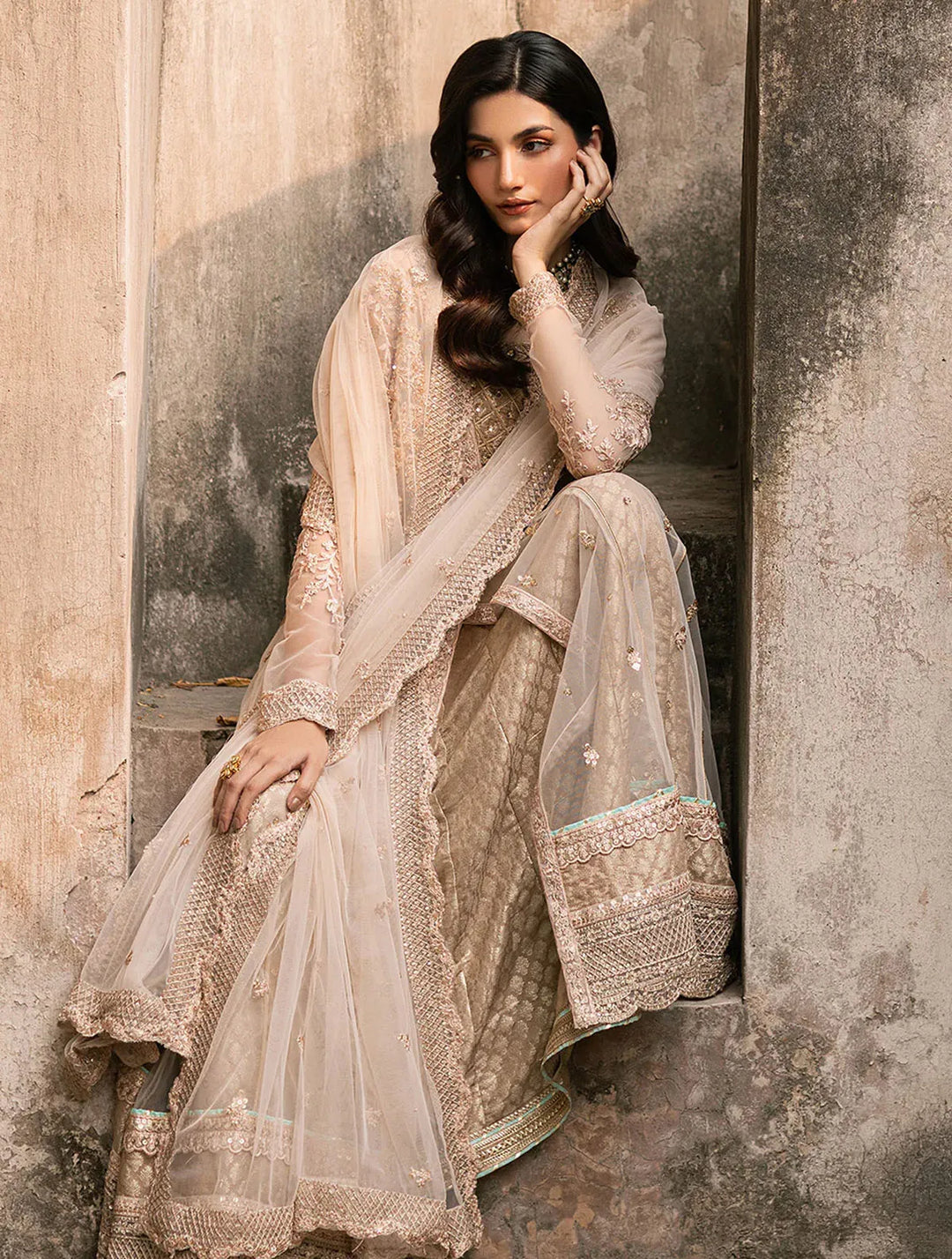 Azure Pret Embroidered Chiffon 3 Piece Suit Ethereal Majesty