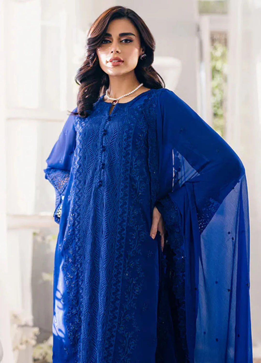 Azure Pret Embroidered Chiffon 3 Piece Suit Iris Charm