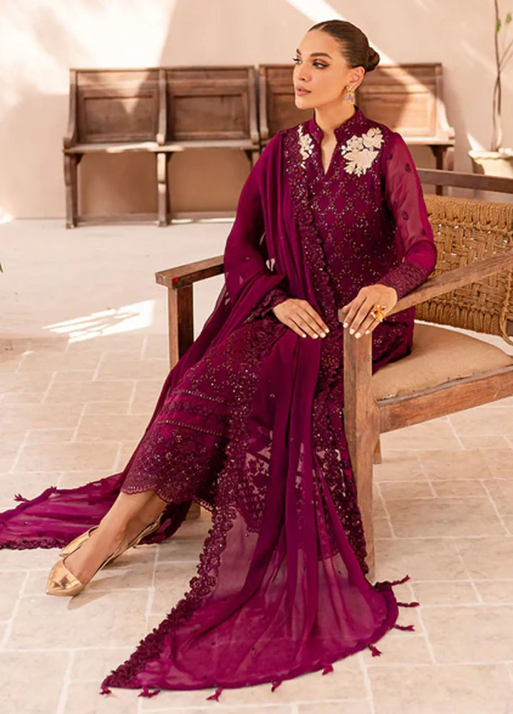 Azure Pret Embroidered Chiffon 3 Piece Suit Orchid Obsession