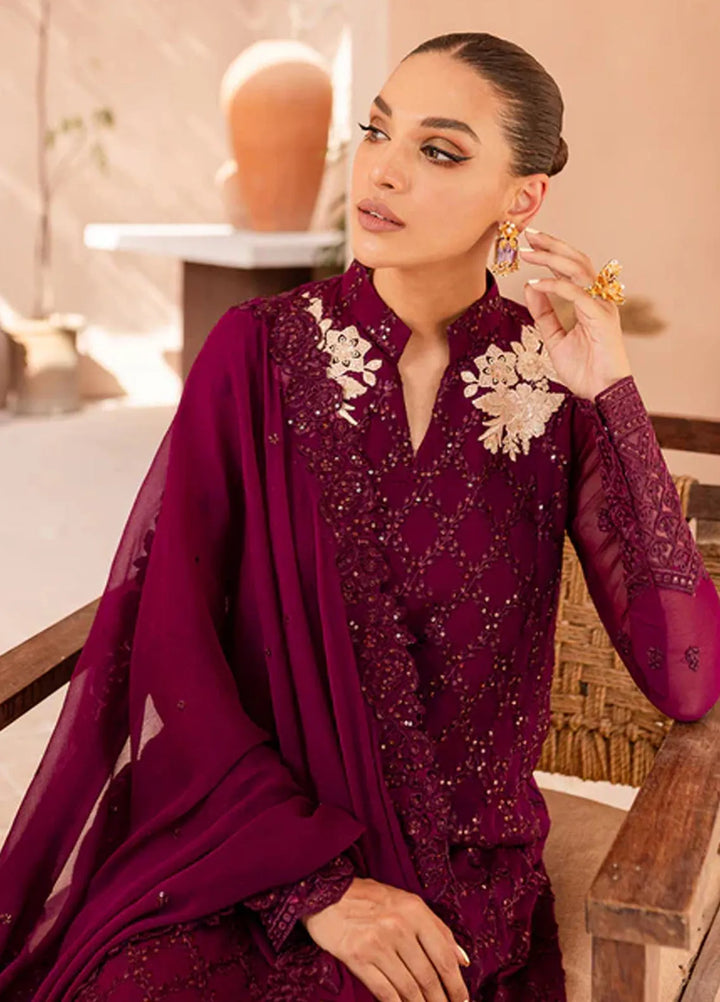 Azure Pret Embroidered Chiffon 3 Piece Suit Orchid Obsession
