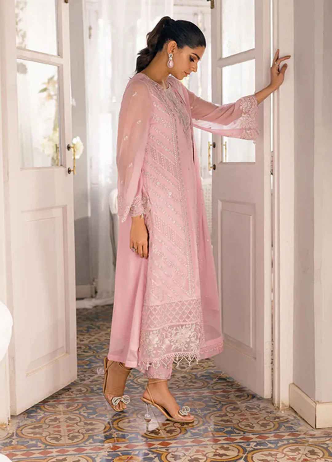 Azure Pret Embroidered Chiffon 3 Piece Suit Tender Tulip