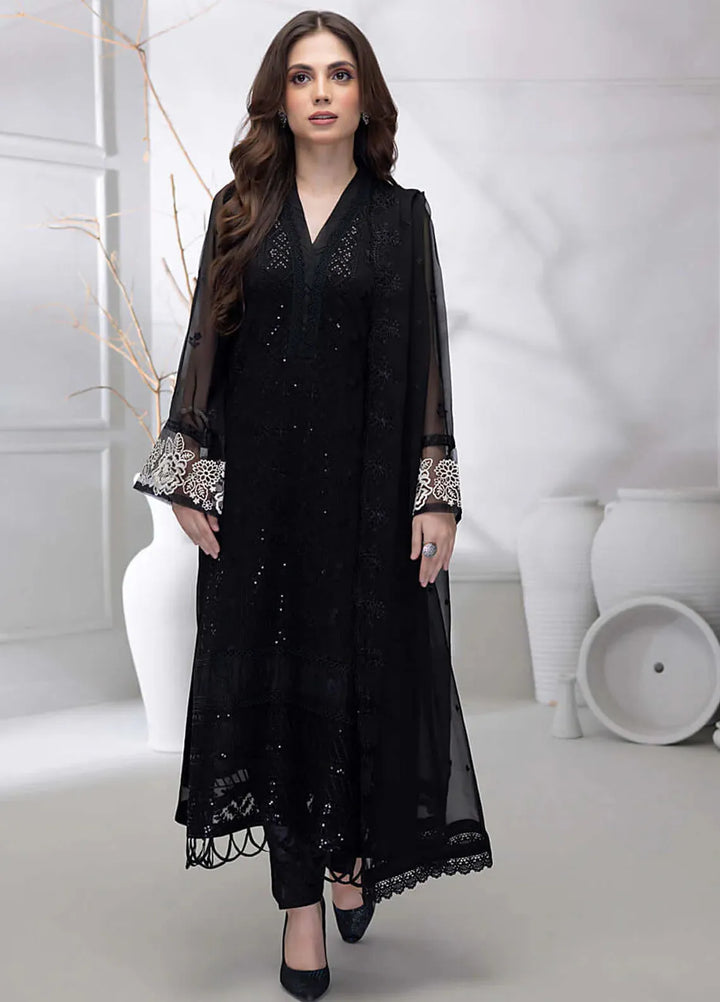 Azure Pret Embroidered Chiffon 4 Piece Suit Dusky Glint
