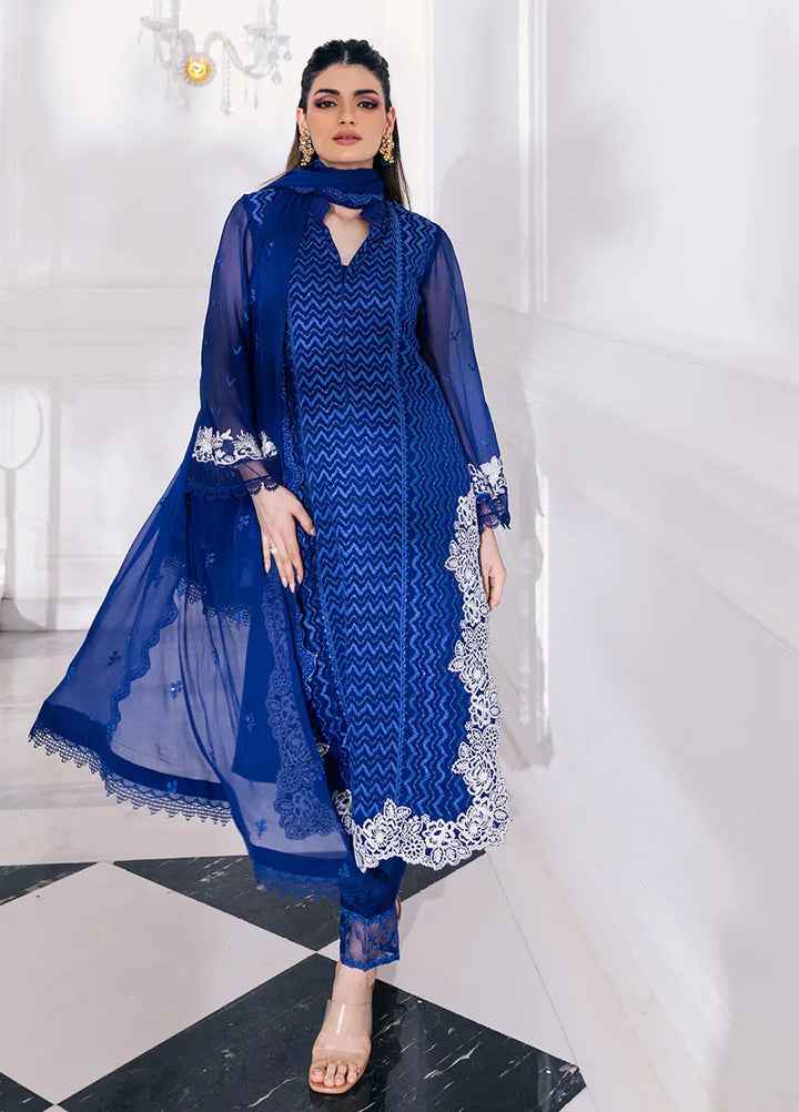 Azure Pret Embroidered Chiffon 4 Piece Suit Mellow Breeze
