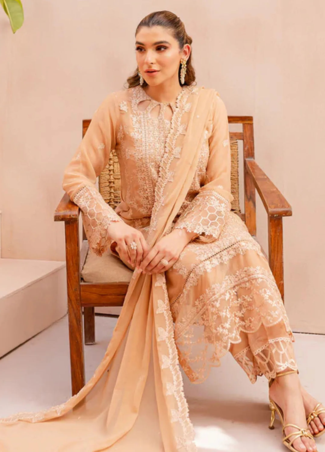Azure Pret Embroidered Chiffon 4 Piece Suit Sunlit