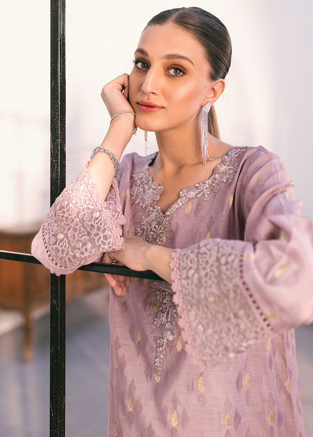 Azure Pret Embroidered Jacquard 2 Piece Suit Nigella