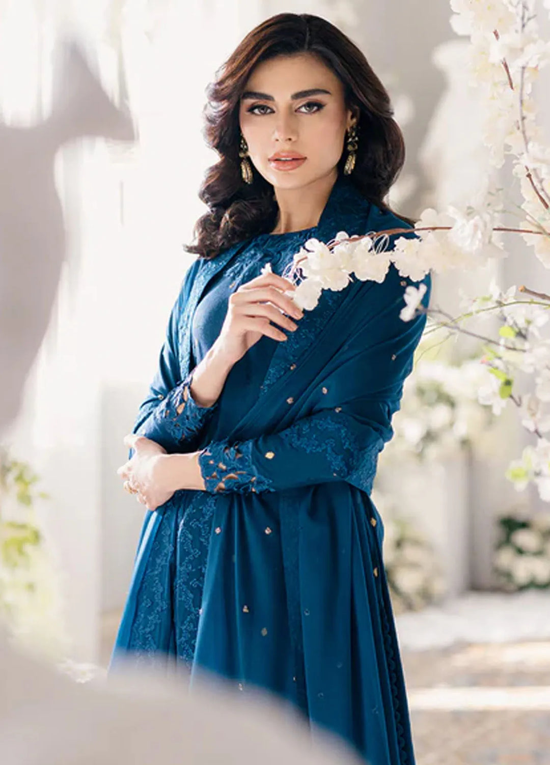Azure Pret Embroidered Jacquard 3 Piece Suit Aegean Breeze