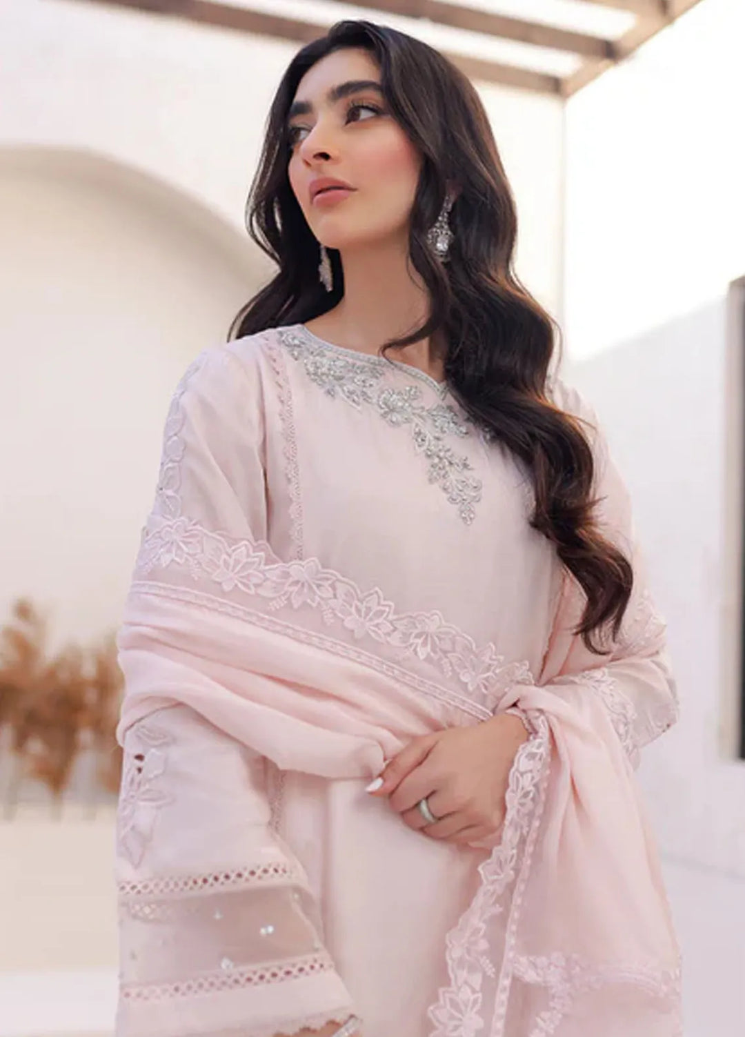 Azure Pret Embroidered Silk 3 Piece Suit Morganite Magic