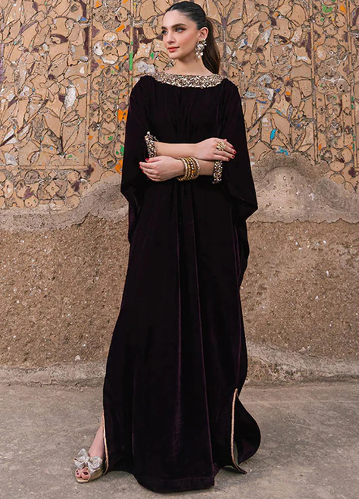Azure Pret Embroidered Velvet 2 Piece Suit Opulent Rouge