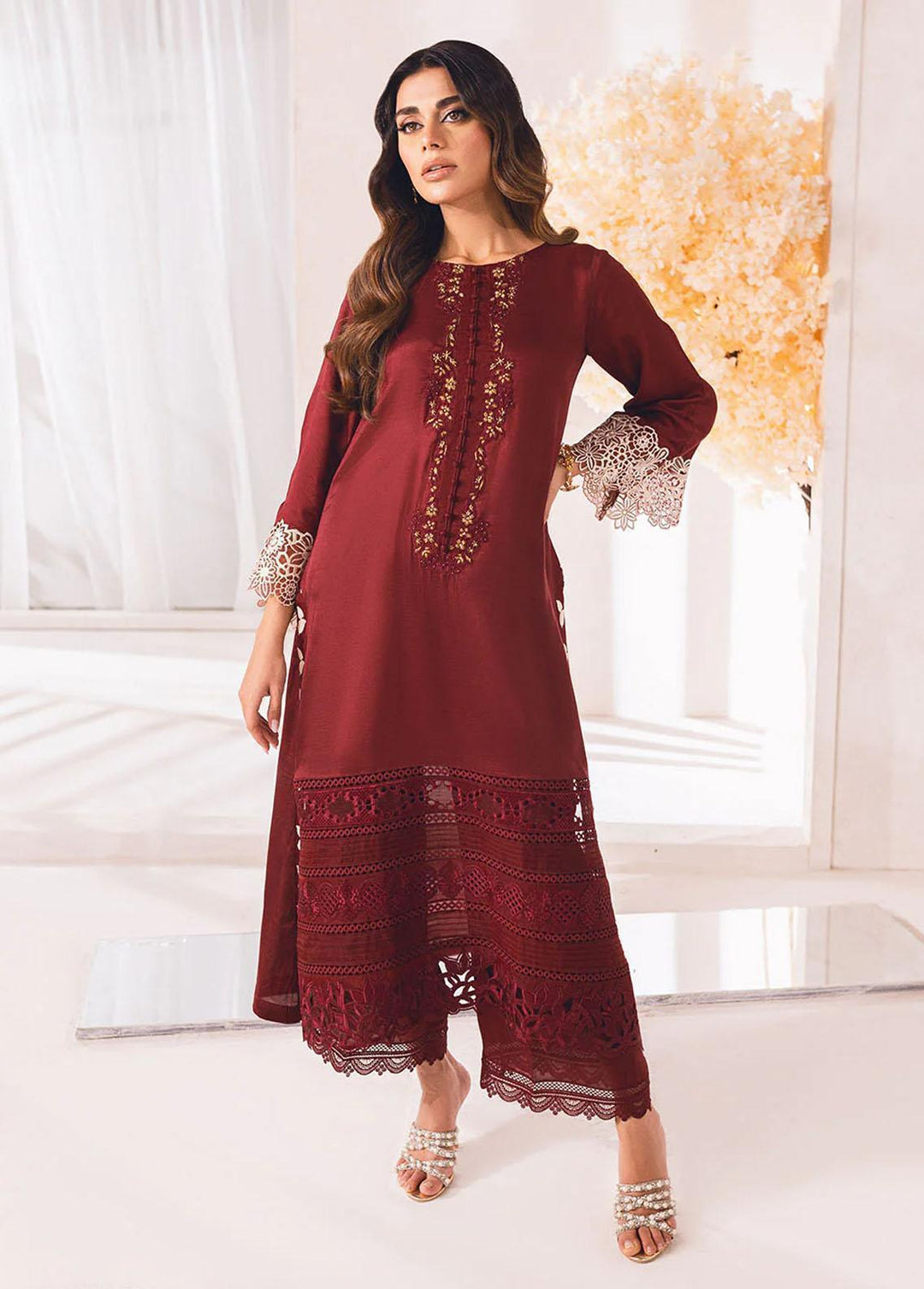 Azure Pret Luxury Silk 2 Piece Suit AZU23D Claret Bliss