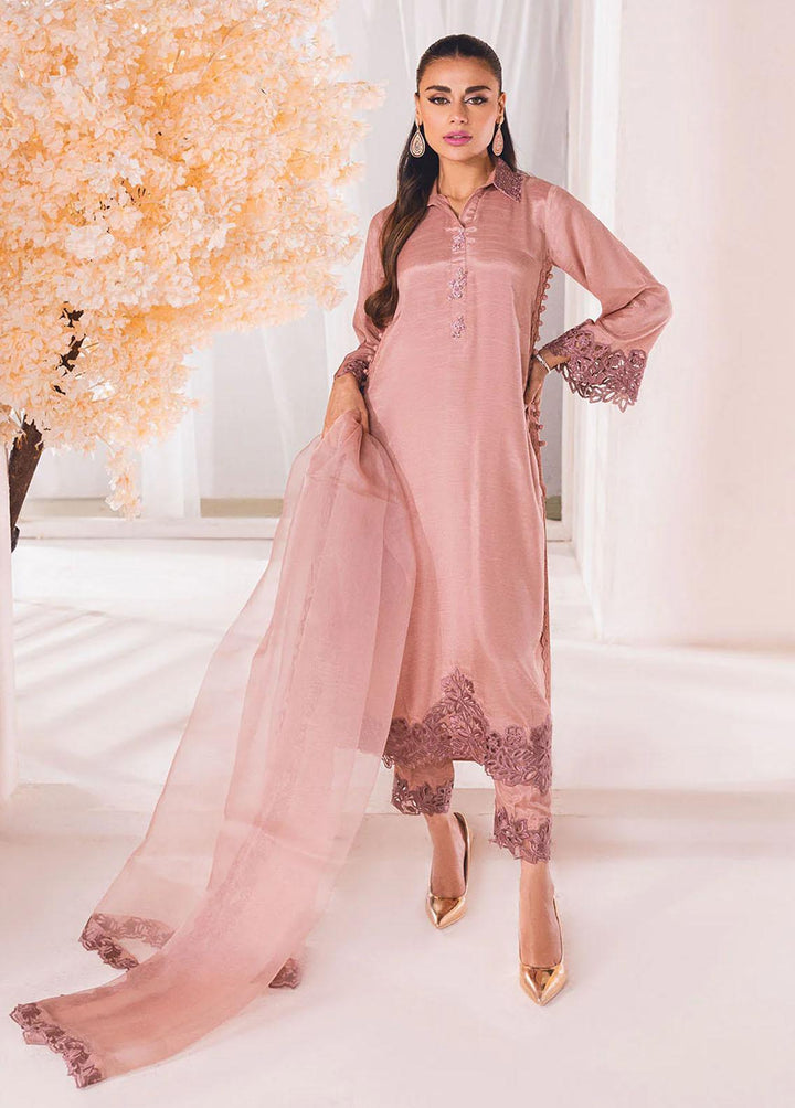 Azure Pret Luxury Raw Silk 3 Piece Suit AZU23D Rose Candy