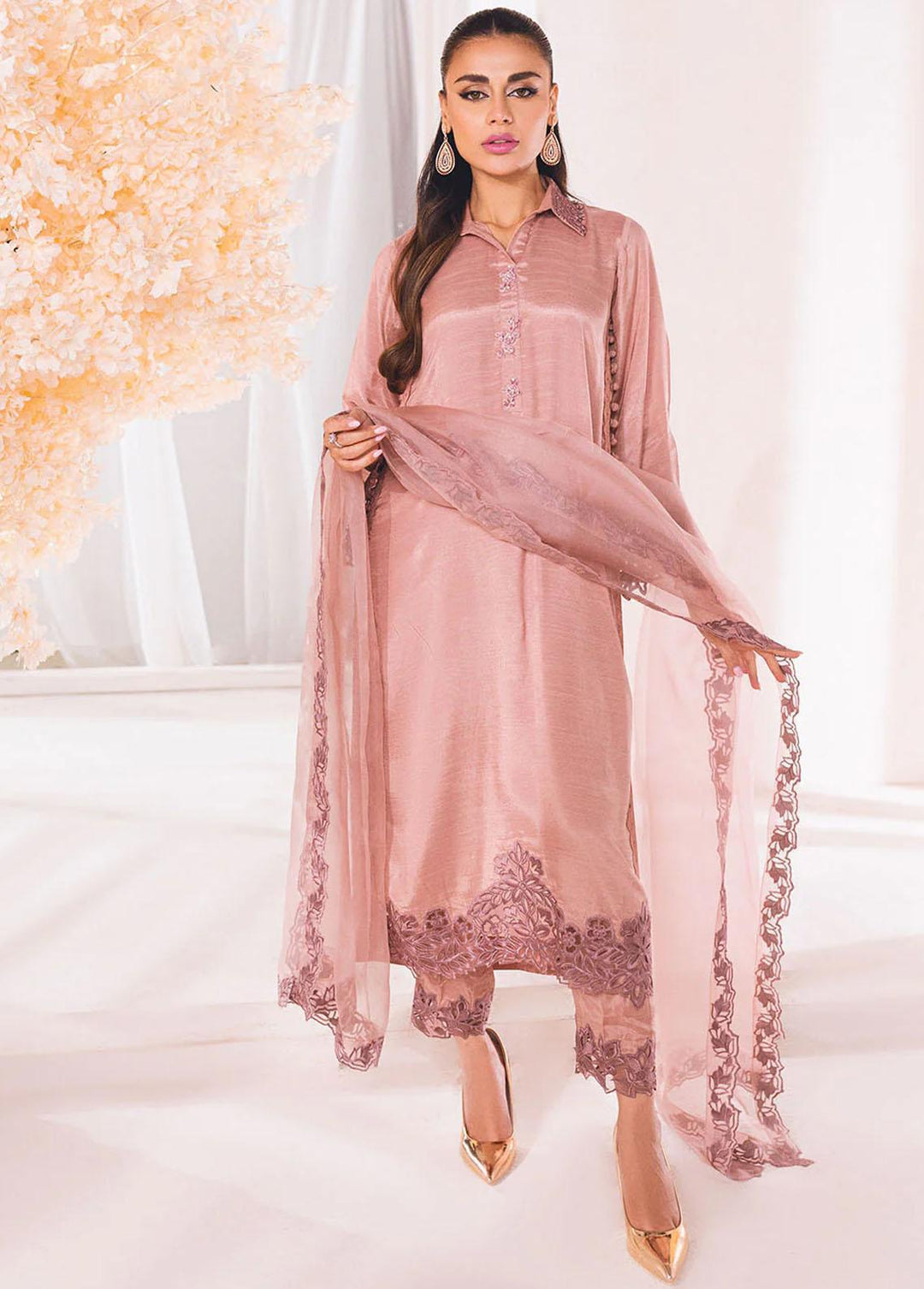 Azure Pret Luxury Raw Silk 3 Piece Suit AZU23D Rose Candy