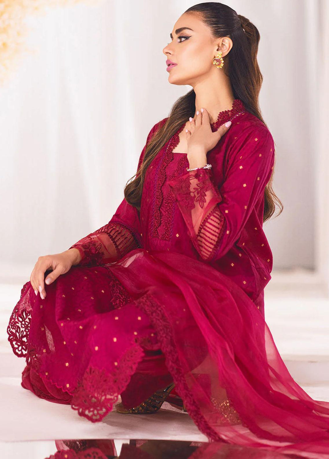 Azure Pret Luxury Jacquard 4 Piece Suit AZU23D Tulip Tales