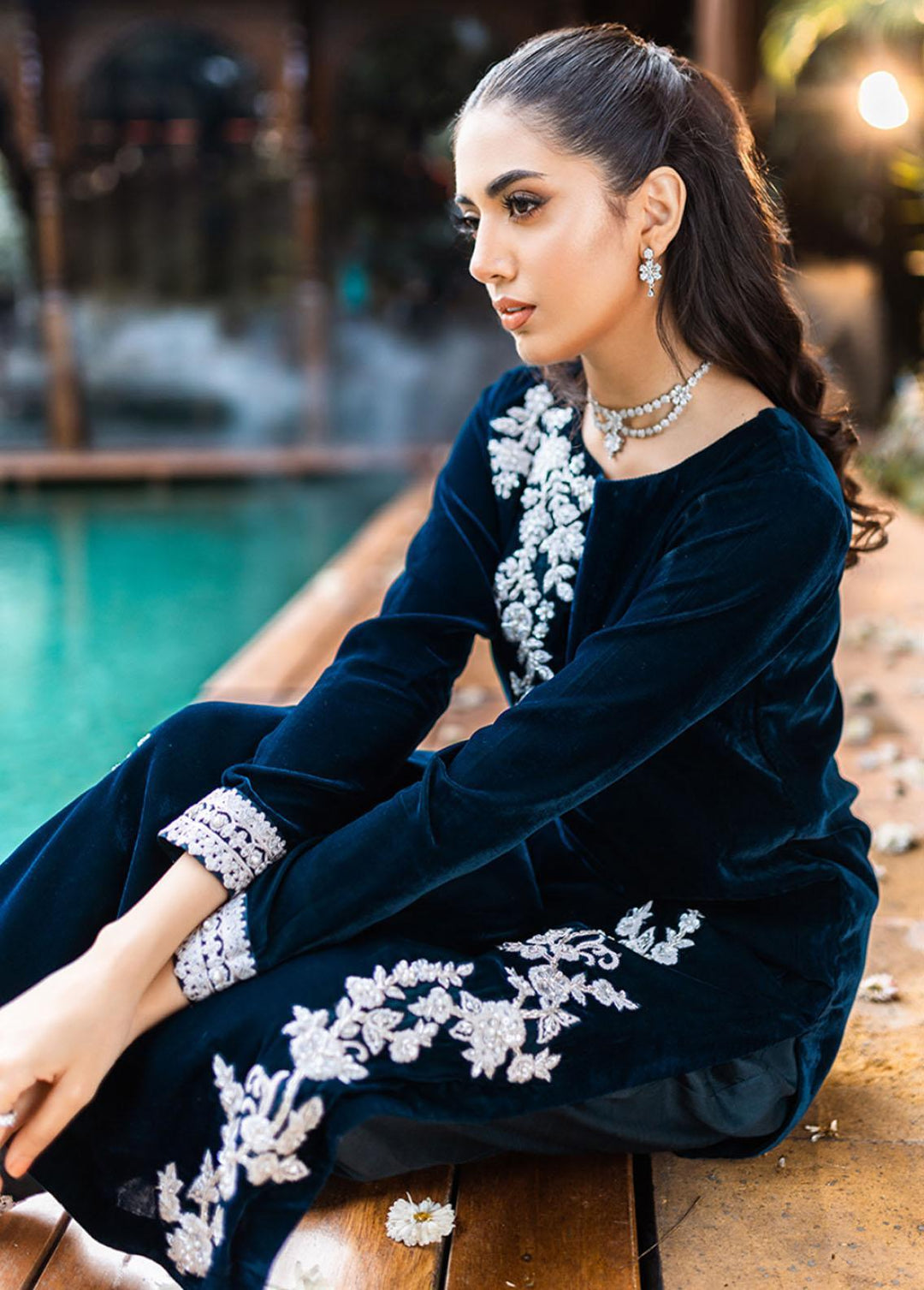 Azure Pret Embroidered Velvet 2 Piece Suit Antique Eden