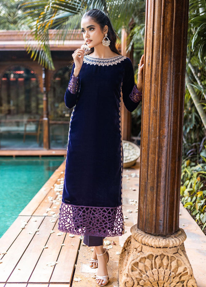 Azure Pret Embroidered Velvet 2 Piece Suit Morning Iris