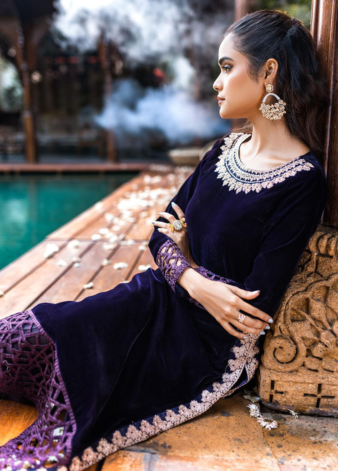 Azure Pret Embroidered Velvet 2 Piece Suit Morning Iris