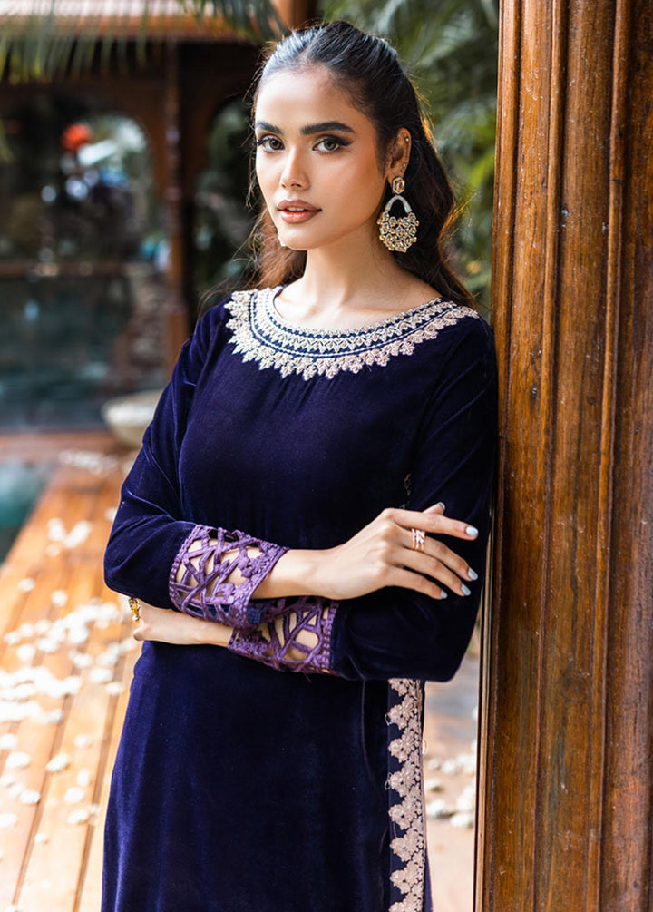 Azure Pret Embroidered Velvet 2 Piece Suit Morning Iris