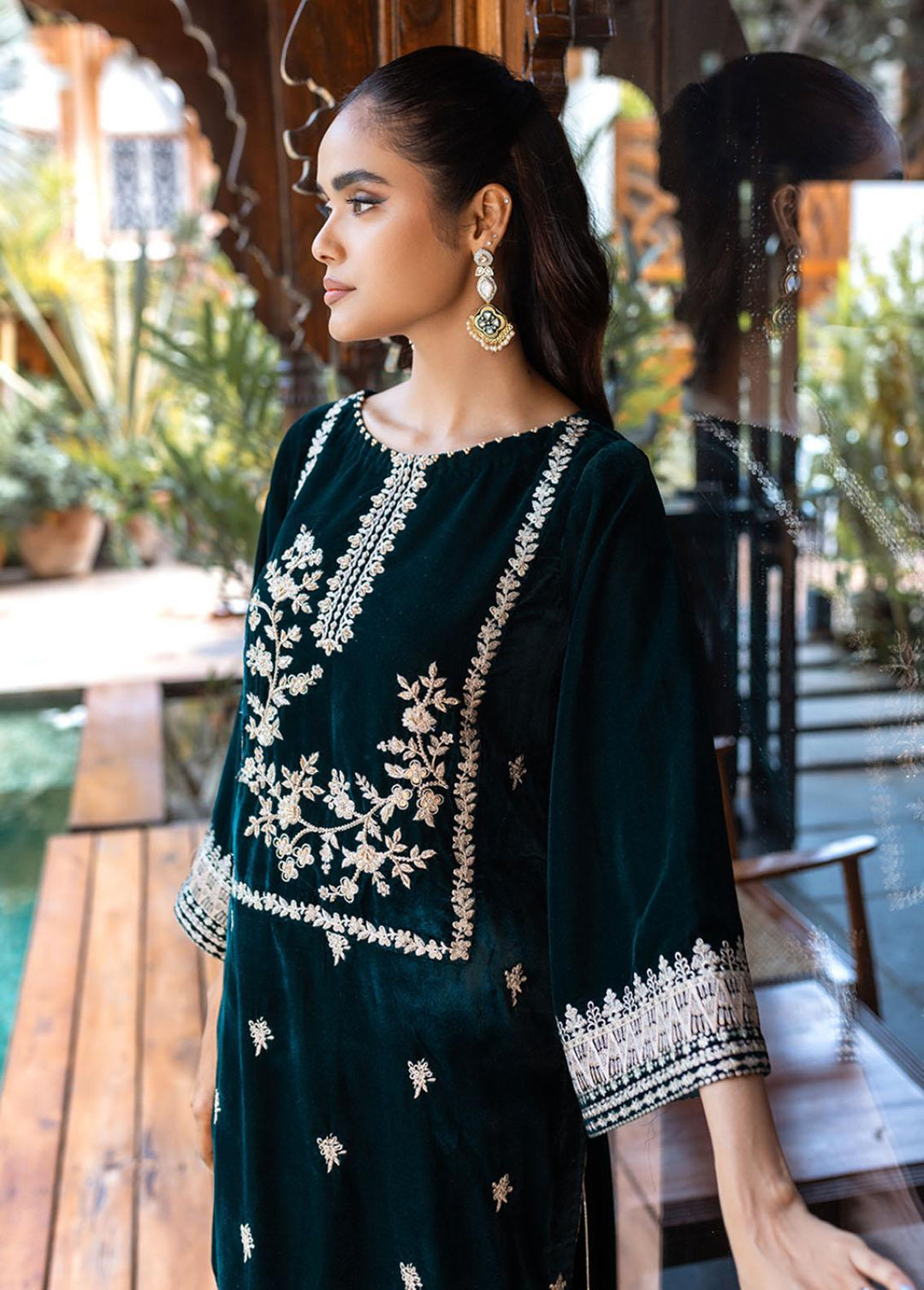 Azure Pret Embroidered Velvet 2 Piece Suit Vintage Flora