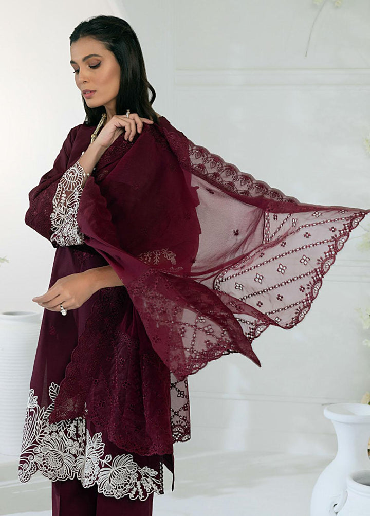 Azure Embroidered Lawn Suits Unstitched 3 Piece AZU23E 53 Geranium - Luxury Collection