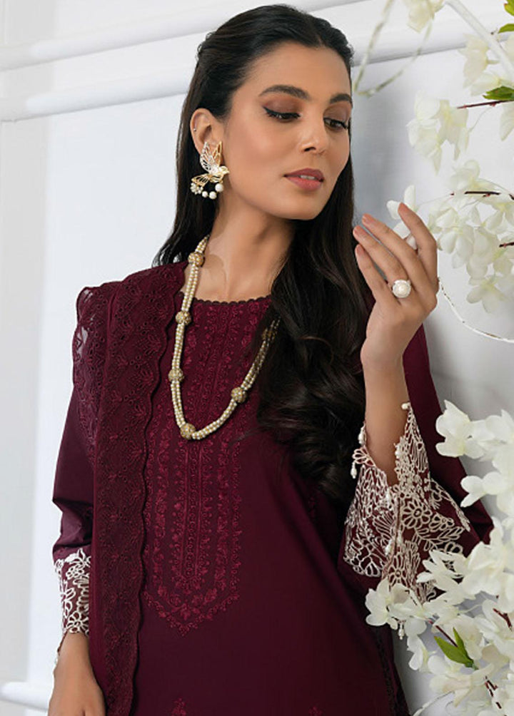 Azure Embroidered Lawn Suits Unstitched 3 Piece AZU23E 53 Geranium - Luxury Collection
