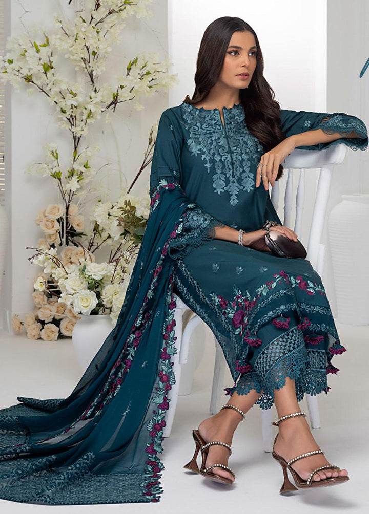 Azure Embroidered Lawn Suits Unstitched 3 Piece AZU23E 54 Moonlight - Luxury Collection