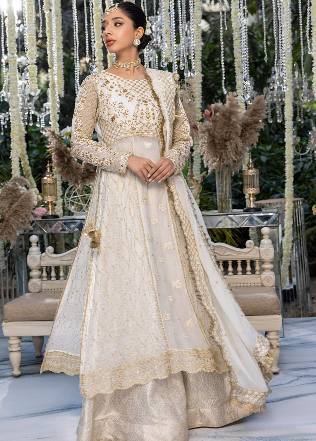 Azure Embroidered Chiffon Suits Unstitched 4 Piece AZU23WD BR-007 Sitara - Wedding Collection