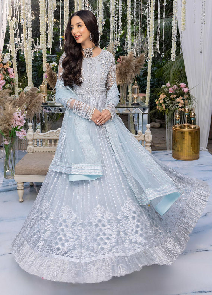 Azure Embroidered Net Suits Unstitched 4 Piece AZU23WD BR-008 Muskan - Wedding Collection