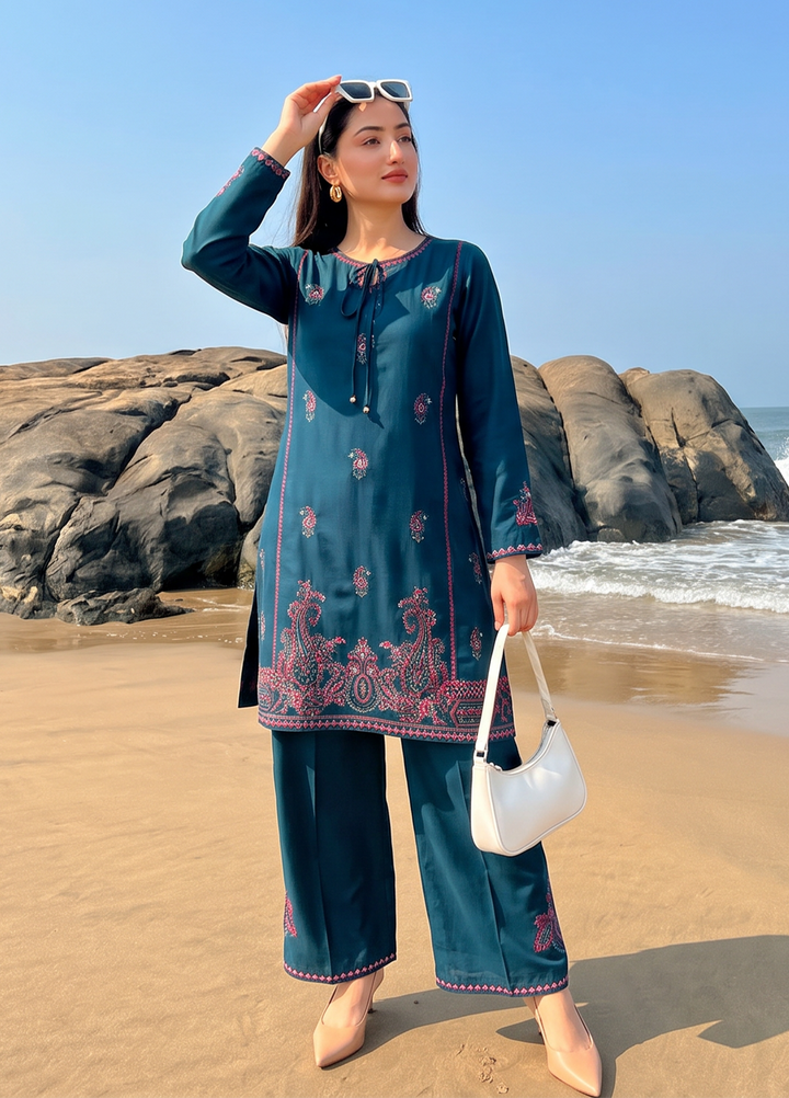 Bold N Slay by HZ Textiles Women RTW Embroidered Cotton Co Ords Sets HZ26PBS Cse-2P-2603 - Casual Collection