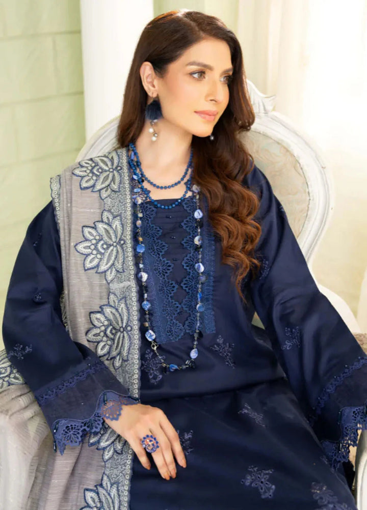 Baad e Baharan by Humdum  Chikankari Lawn Suit Unstitched 3 Piece HD24B D-03 - Summer Collection