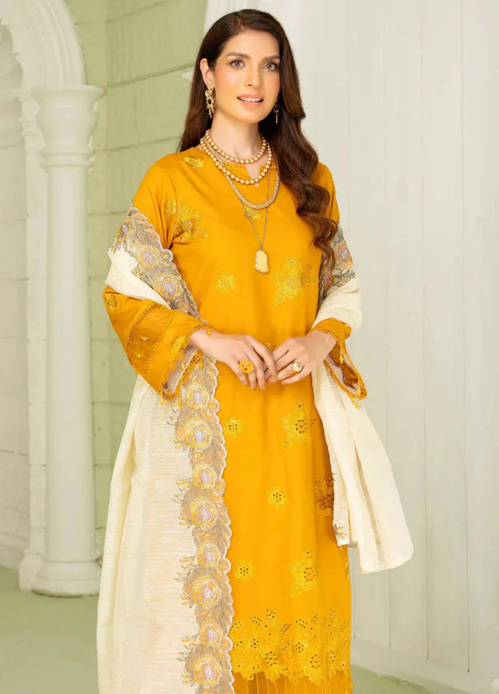Baad e Baharan by Humdum  Chikankari Lawn Suit Unstitched 3 Piece HD24B D-09 - Summer Collection