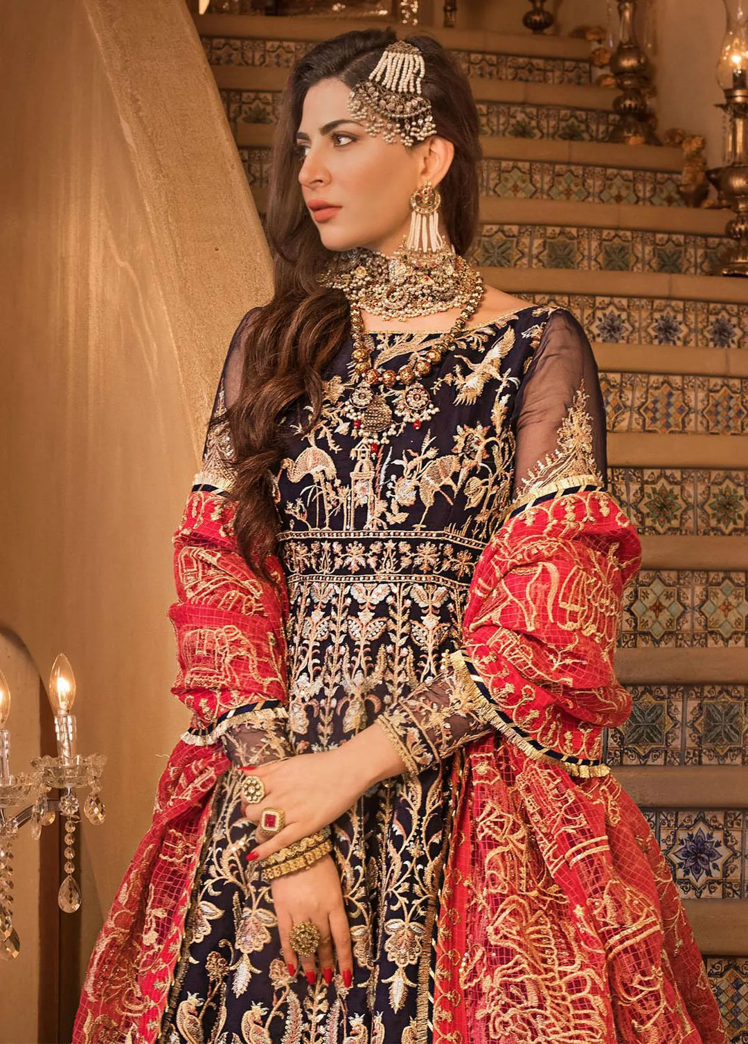 Baad-e-Naubahar by Asim Jofa Embroidered Organza Unstitched Suit 3 Piece AJ22BN AJNB-02 - Wedding Collection