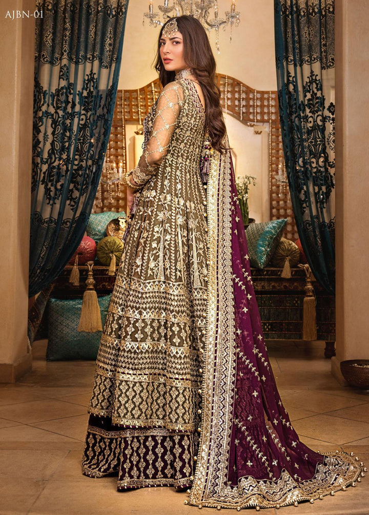 Baad-e-Naubahar by Asim Jofa Embroidered Chiffon Suits Unstitched 3 Piece AJ22BN AJNB-01 - Wedding Collection