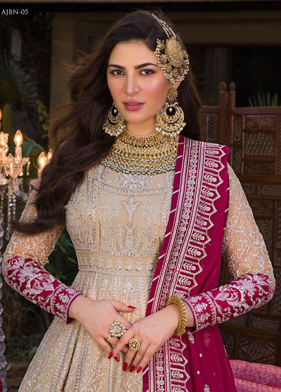 Baad-e-Naubahar by Asim Jofa Embroidered Net Suits Unstitched 3 Piece AJ22BN AJNB-05 - Wedding Collection
